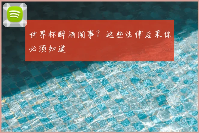 世界杯醉酒闹事?这些法律后果你必须知道